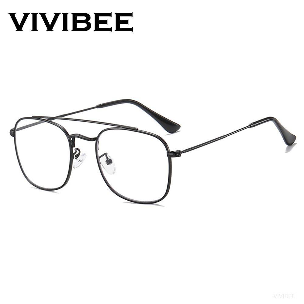 Gaming Glasses Tinted - VIVIBEE Retro Aviation Blue Light Blocking