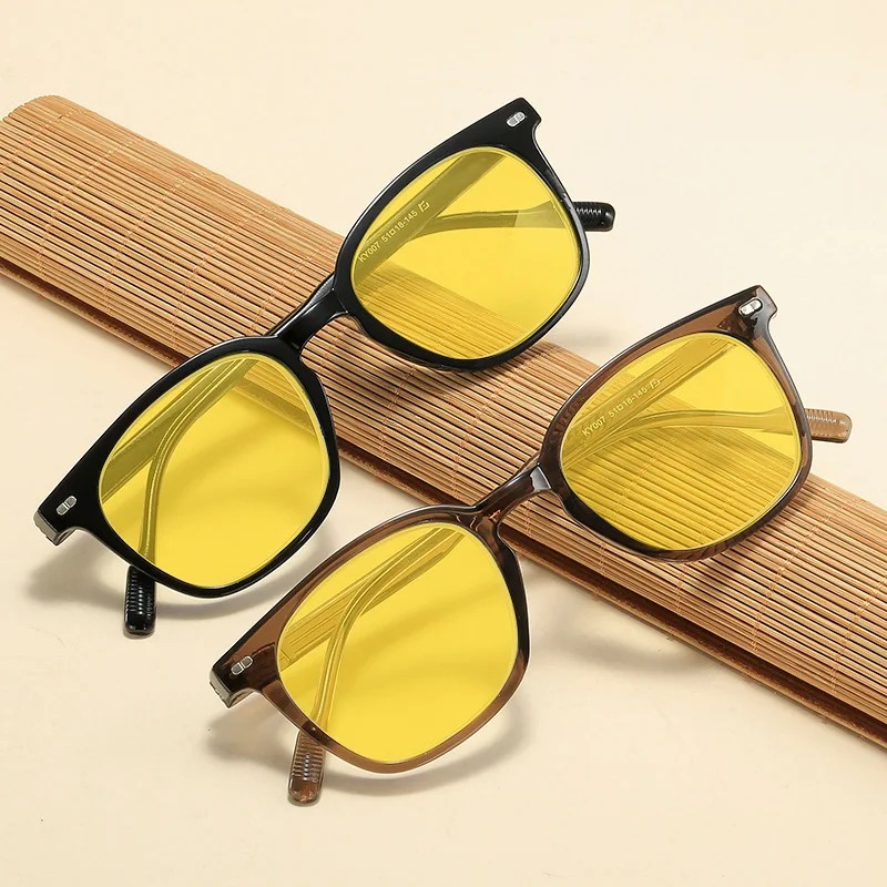 Gaming Glasses Tinted - Yellow Lens Night Vision Glasses Round
