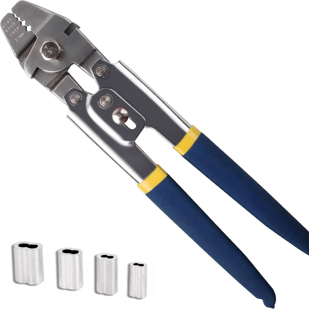 Sleeved Cable Kit - Wire Rope Crimping Pliers Aluminum Ferrules-Accommodates