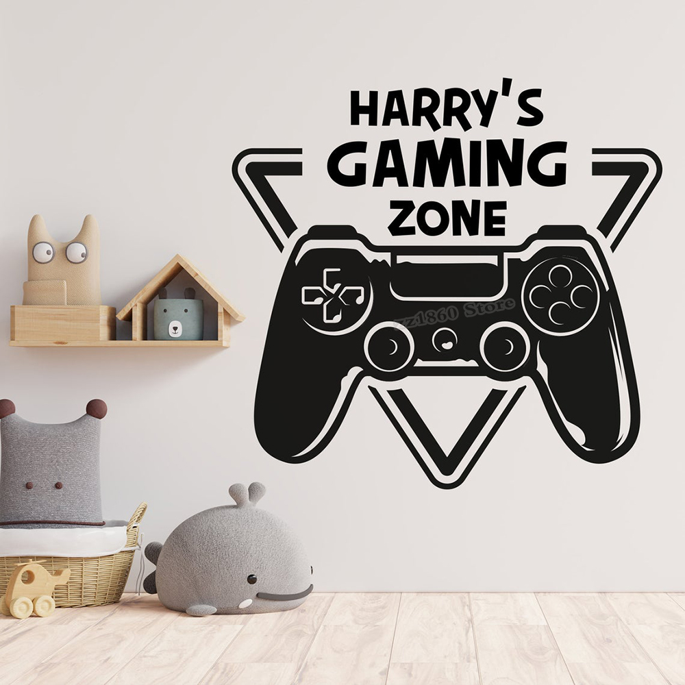 Gaming Accessories Room - Custom Name Gaming Zone Wall Decal