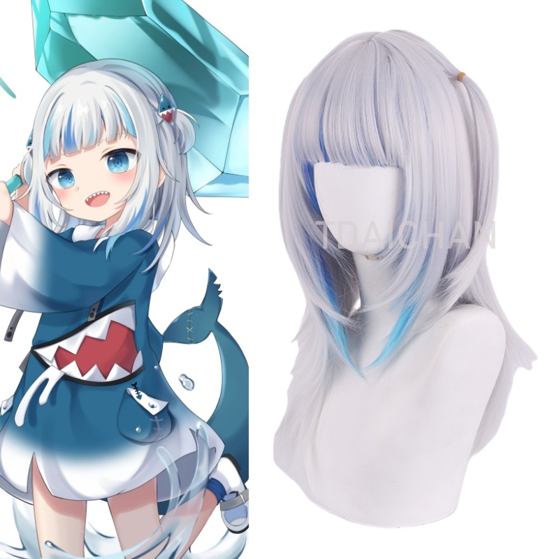 2025 Gawr Gura Cosplay Wig Whi - Virtual Gaming Accessories 评论和价格