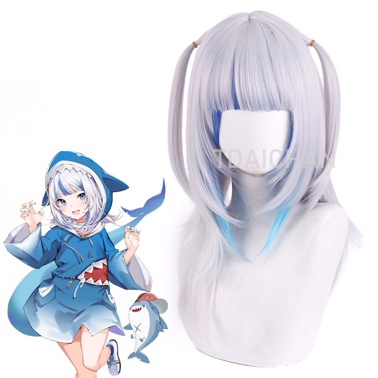 2025 Gawr Gura Cosplay Wig Whi - Virtual Gaming Accessories 评论和价格
