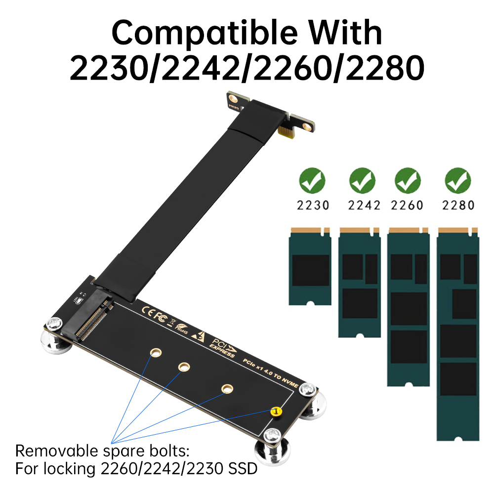 PCI-E 4.0 X1 to M.2 NVMe SSD R - Pcie Extension Cable 评论和价格