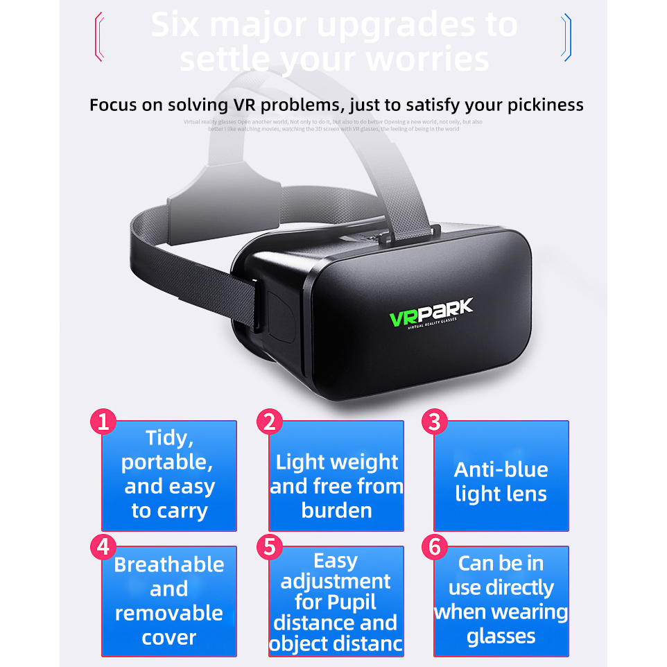 Virtual Reality Helmet VR Glas - Virtual Gaming Accessories 评论和价格