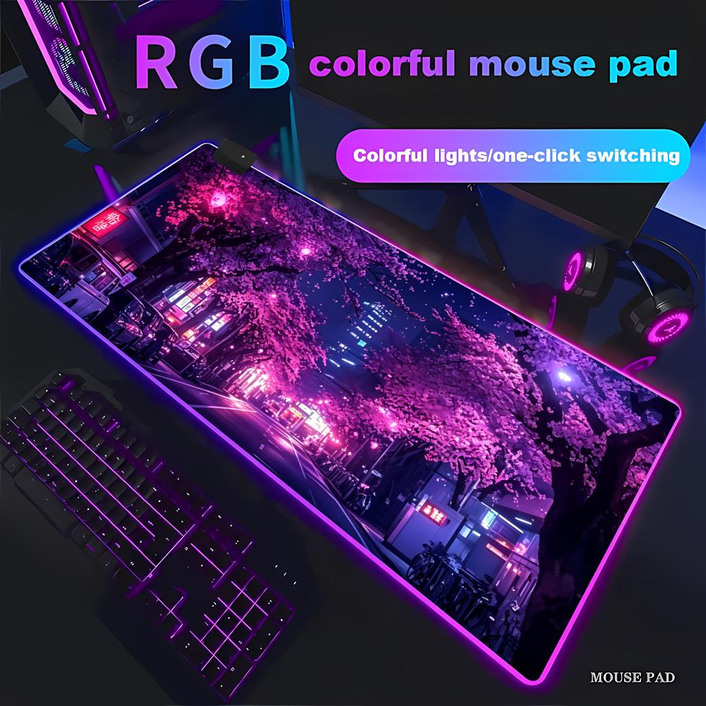RGB Mouse Pad Japanese Street  - Gaming Accessories Room 评论和价格
