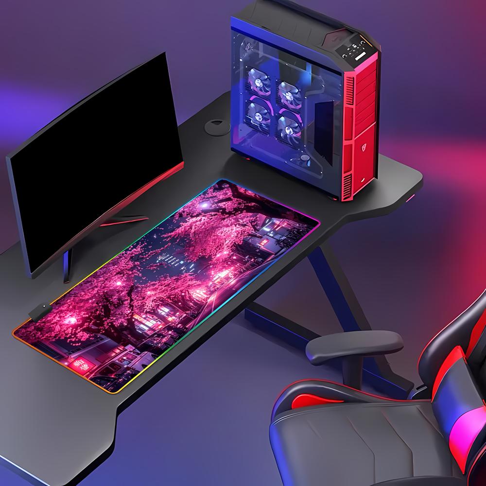 RGB Mouse Pad Japanese Street  - Gaming Accessories Room 评论和价格