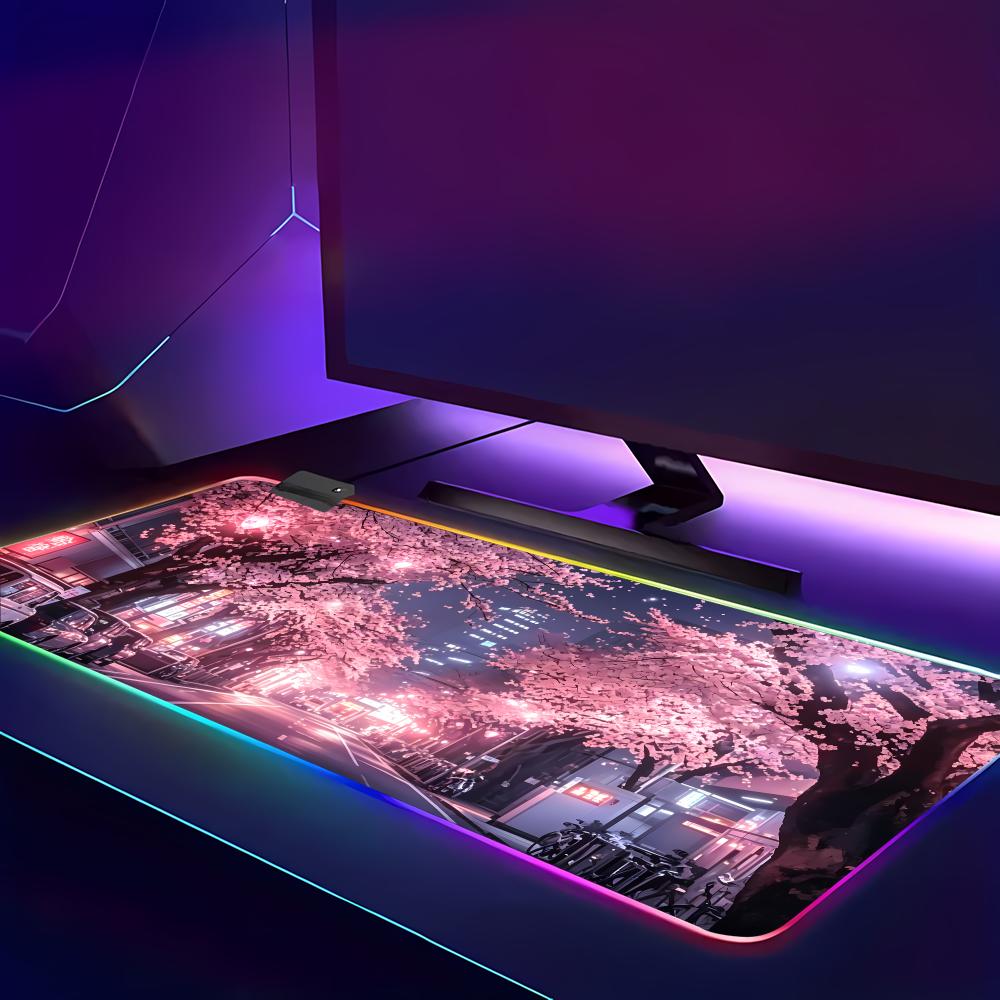 RGB Mouse Pad Japanese Street  - Gaming Accessories Room 评论和价格