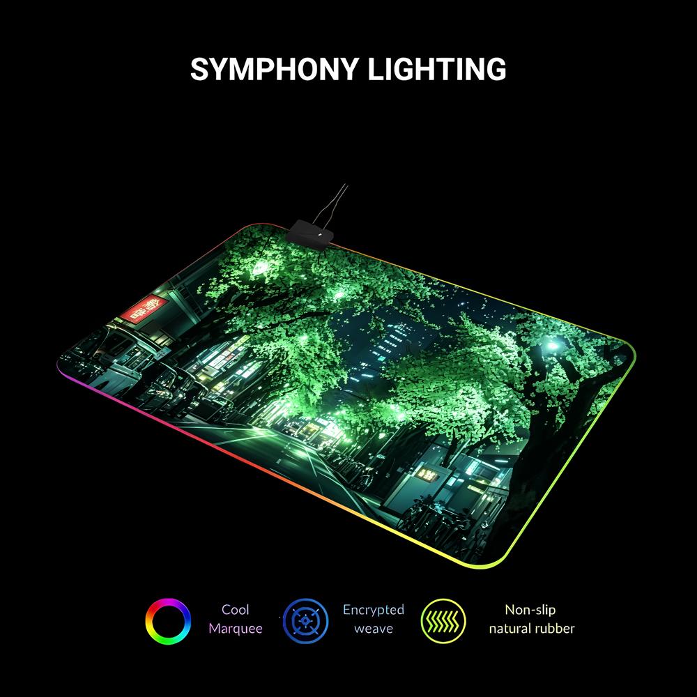 RGB Mouse Pad Japanese Street  - Gaming Accessories Room 评论和价格