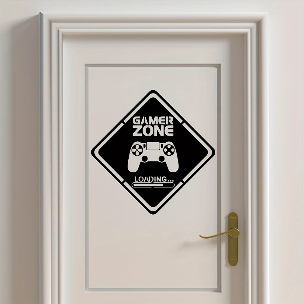 1pc Gamer Zone Door Decal Wall - Gaming Accessories Room 评论和价格