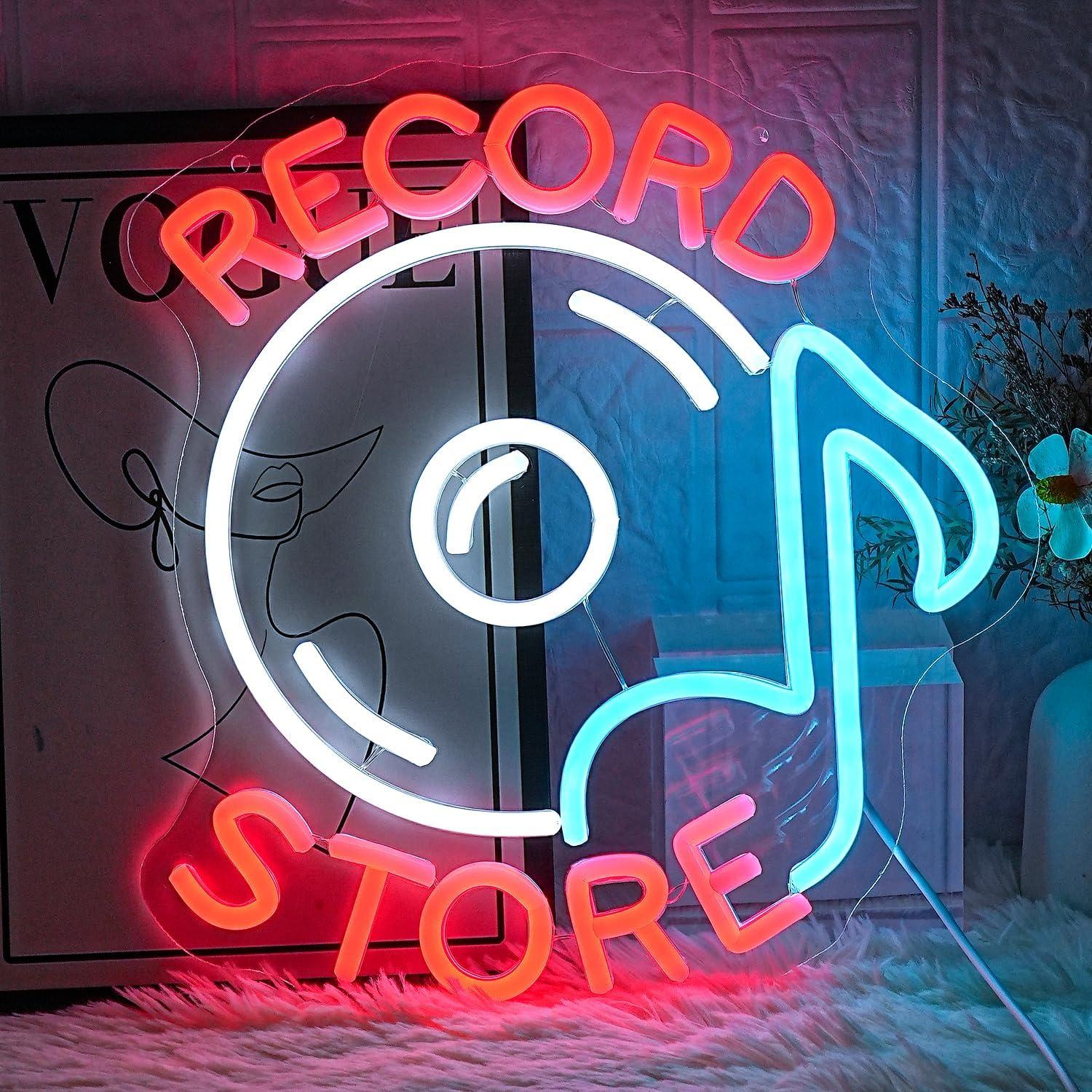 Record Store Neon Sign Music N - Gaming Accessories Store 评论和价格
