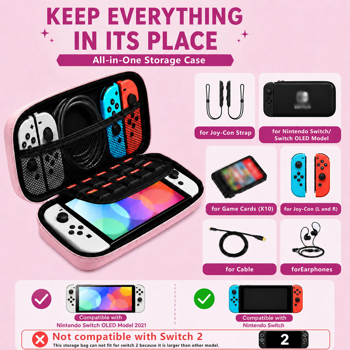 Portable Carrying Case Portabl - Gaming Accessories Nintendo Switch 评论和价格