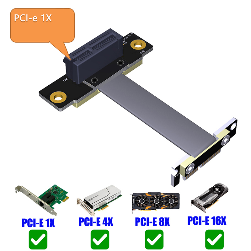 PCIE X1 Riser Cable Dual 90 De - Pcie Extension Cable 评论和价格
